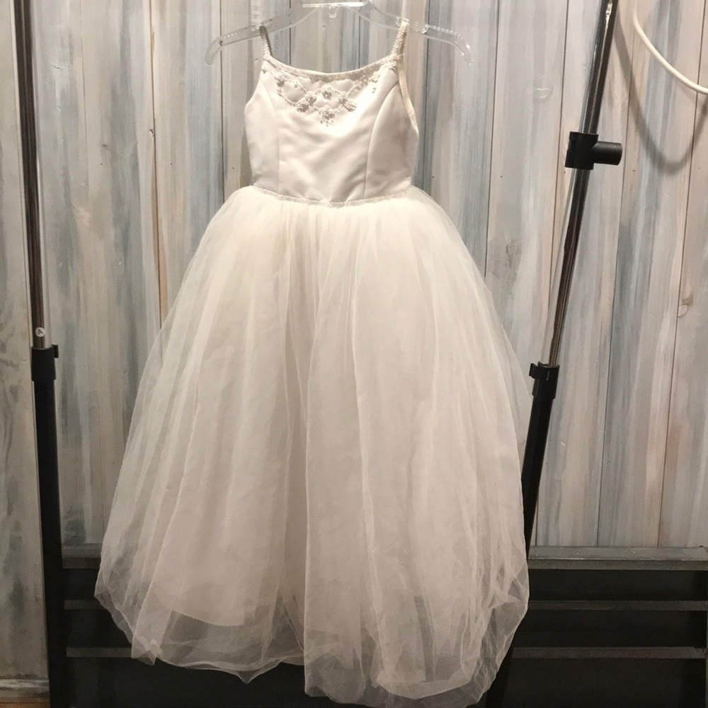 Girls white tool dress